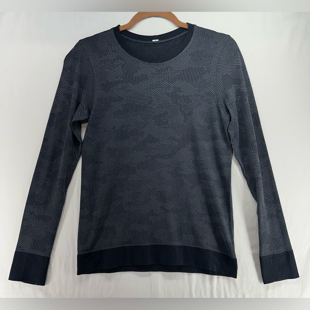 LULULEMON Swiftly Breathe Vented Camo Black/Asphalt Grey Top W3DFUS Women Size 6